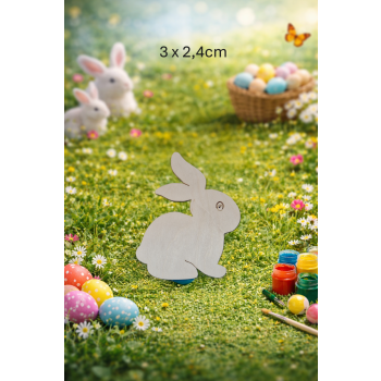 Królik 2 3cm z oczkiem, królik 3cm z oczkiem, sklejka 3mm